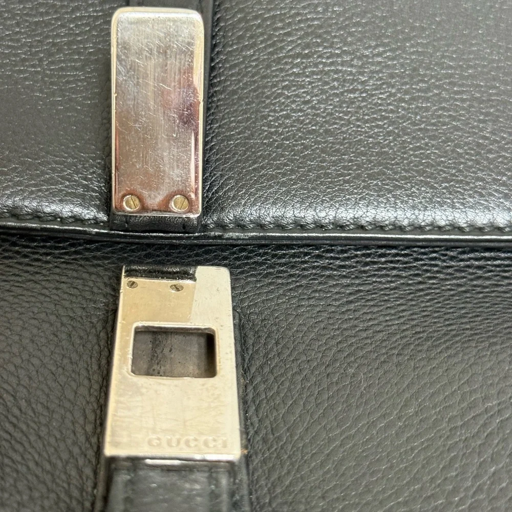 Gucci Black Leather Briefcase